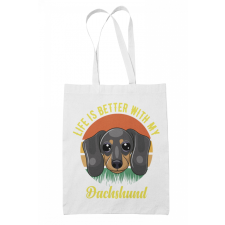 Life is better with my Dachsund - Vászontáska kézitáska és bőrönd