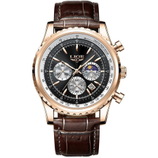 LIGE Man 8989-12 - rose gold black (19933) karóra