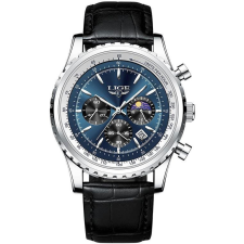 LIGE Man 8989-9 silver blue (19927) karóra