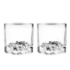  LIITON L60100 whiskys poharak készlet, 280ml, 2db, Vastag falú, 3D aljú Mont Blanc formával, Átlátszó