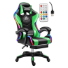 Likeregal 920 LED masszázs gamer szék lábtartóval zöld holm6910