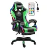  Likeregal 920 LED masszázs gamer szék lábtartóval zöld holm6910