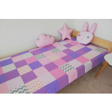 Lila-rózsaszín patchwork ágytakaró lakástextília