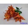  Liliom 7 fejes selyemvirág csokor 49cm - Narancs