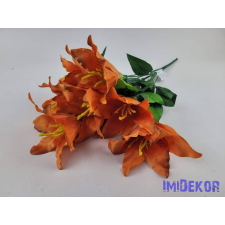  Liliom 7 fejes selyemvirág csokor 49cm - Narancs dekorációs kellék