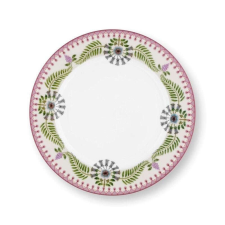  Liliom&amp;lótusz törtfehér porcelántál 23 cm tányér és evőeszköz