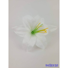  Liliom selyemvirág fej 11 cm - Fehér dekorációs kellék