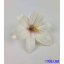 Liliom selyemvirág fej 13 cm - Krém-Rózsaszín dekoráció