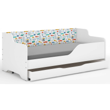 LILU gyerekágy laminált oldallal 160x80cm matraccal és ágyneműtartóval - autós gyermekágy