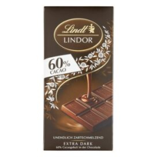 Lindt Csokoládé LINDT Lindor 60% Cacao étcsokoládé 100g csokoládé és édesség