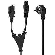 LINDY 30047 250V Y tápkábel 2m - Fekete kábel és adapter