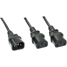 LINDY 30363 tápkábel Fekete 1 M C14 csatlakozó 2 x C13 csatlakozó (30363) kábel és adapter