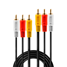 LINDY 35691 kompozit videó kábel 2 M 3 x RCA Fekete (35691) kábel és adapter
