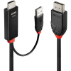 LINDY 41499 video átalakító kábel 2 M HDMI + USB Type-A DisplayPort Fekete (41499)
