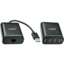 LINDY 42679 USB 2.0 Cat5 4 Portos bővítő 60m kábel és adapter