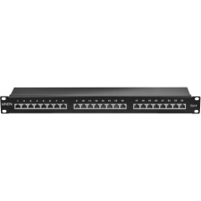 LINDY Cat6  Patchpanel 24p STP 1HE Schwarz (25990) asztali számítógép kellék