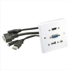 LINDY fali lemez Multi AV, HDMI, VGA, 3.5mm, USB, műanyag (60220) (60220) kábel és adapter