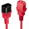 LINDY IEC Tápkábel hoszabbító Piros 3m 30125 - BULK