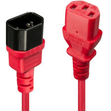 LINDY IEC Tápkábel hoszabbító Piros 3m 30125 - BULK kábel és adapter