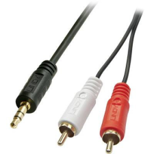 LINDY RCA / Jack Audio Csatlakozókábel [2x RCA dugó - 1x Jack dugó, 3,5 mm-es] 10.00 m Fekete kábel és adapter