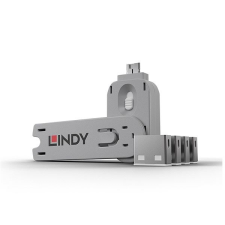 LINDY USB biztonsági dugó, és kulcs fehér (4db dugó + kulcs) (40454) (Lin40454) kábel és adapter