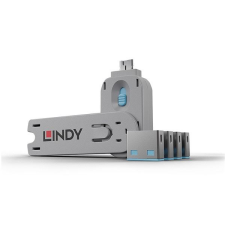 LINDY USB biztonsági dugó, és kulcs kék (4db dugó + kulcs) (40452) (Lin40452) kábel és adapter