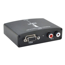 LINDY VGA-HDMI + audio konverter (38165) (38165) kábel és adapter