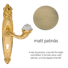Linea Cali Brilliant Crystal matt patinás Pajzsos kilincsgarnitúra 1531 PL PM zár és alkatrészei