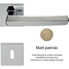 Linea Cali Dafne matt patinás négyzetrozettás kilincsgarnitúra 509 RB 024 PM zár és alkatrészei