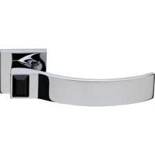 Linea Cali Elios Crystal fényes króm négyzetrozettás kilincsgarnitúra jet black kristállyal 1343 RB zár és alkatrészei