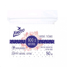LINTEO Papír fültisztító pálcika 100% natural Linteo 80 db zacskóban fürdőkellék