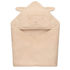 Lionelo Muslin pamut kapucnis törölköző - Beige Sand babatörülköző, kifogó