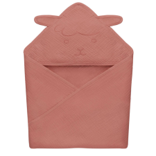 Lionelo Muslin pamut kapucnis törölköző - Red Coral babatörülköző, kifogó