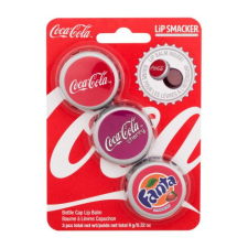 Lip Smacker Coca-Cola Bottle Cap Lip Balm ajándékcsomagok ajakbalzsam 3 x 3 g gyermekeknek kozmetikai ajándékcsomag