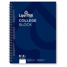 Lipa Mill College Block Spirálfüzet - A4, 70 lapos, Vonalas, Kék füzet