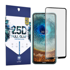Lito - 2.5D FullGlue üveg - Nokia X10 / X20 - Fekete (KF238601) mobiltelefon kellék