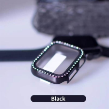 Lito iWatch 1/2/3 38mm Lito S+ Köves Üveg Előlap - Fekete mobiltelefon kellék