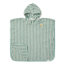 Little Dutch fürdőponcsó Seashells and Stripes Surf Blue babatörülköző, kifogó