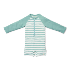 Little Dutch Little Dutch hosszú ujjú úszóoverál Stripes Surf Blue - 74/80