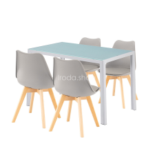  Liva 4+1 étkező garnitúra fehér-szürke bútor