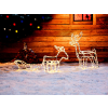 Livarno Home Livarno szarvas és rénszarvas szánnal 2 in 1 kültéri fémvázas 3D LED világító karácsonyi dekoráció