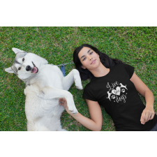  Live love dogs fekete póló egyedi ajándék