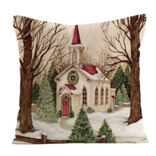 LIVEFY karácsonyi párnahuzat 45x45cm, Church lakástextília