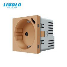 LIVOLO C724G LIVOLO arany dugalj-konnektor 250V 16A 2P+F + USB type-C QC-PD 18W fali töltőaljzat villanyszerelés