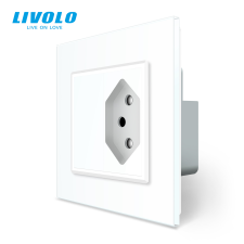 LIVOLO C7720W LIVOLO dugalj kettős szigetelésű készülékekhez 2P 10A 250V fehér kristályüveg villanyszerelés