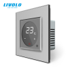 LIVOLO C77TMS LIVOLO érintős hőmérséklet kapcsoló, termosztát, 240V 16A, ezüst kristályüveg