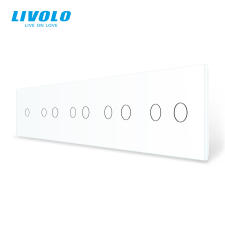 LIVOLO C7C14C2W LIVOLO ötös sorolókeret egyes + 4x kettes kapcsolóhoz, fehér kristályüveg villanyszerelés