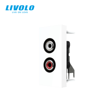 LIVOLO C7RCAW LIVOLO RCA sztereó audio csatlakozó aljzat, fehér kábel és adapter