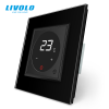 LIVOLO C7TMBB LIVOLO érintős hőmérséklet kapcsoló, termosztát, 250V 16A, fekete kristályüveg
