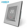 LIVOLO C7TMSS LIVOLO érintős hőmérséklet kapcsoló, termosztát, 250V 16A, ezüst kristályüveg